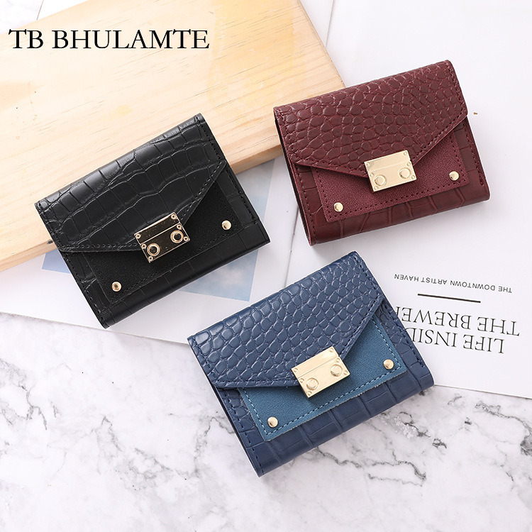 TB BHULAMTE 2025 New Designer Luxury Korean Buckle Three Fold Folding Wallet Trendy Fashion Coin Bag Versatile Card Bag