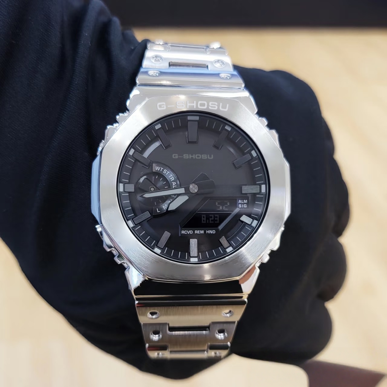 Iced Out Watch Full Function Unisex Sports Digital Electronic Watch Waterproof Large Dial LED Dual Display Oak Series G34