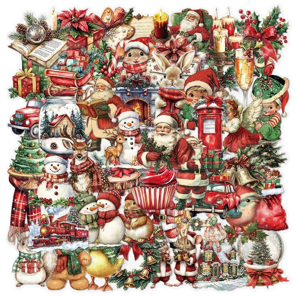 103050PCS Transparent Cute Merry Christmas Cartoon Stickers Aesthetic DIY Phone Notebook New Year Decoration Sticker C250918