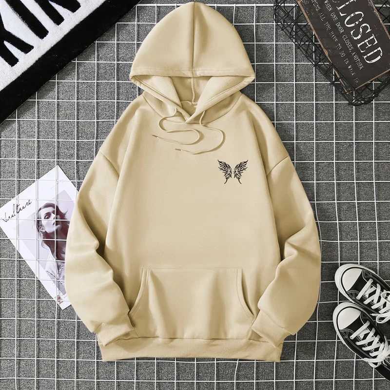 Future Deep Black Butterfly Creative Design Hoodie for Women Hip Hoodie Versatile Fashion Streetwear Pocket Top Graphic Y2K TopZ250918