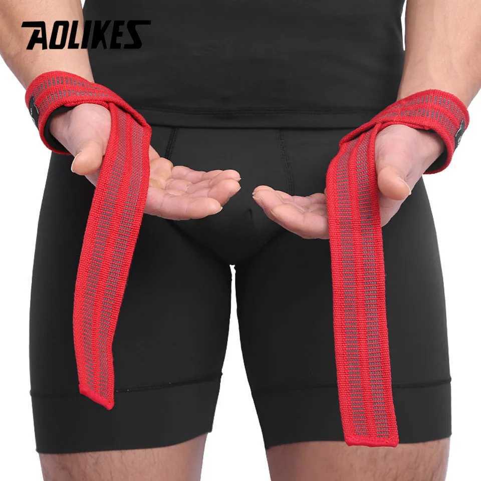 AOLIKES 2PcsLot Sport Wrist Support Professional Adjustable Weight Lifting Bodybuilding Wristband Gym Strap Protection Wrist J251211