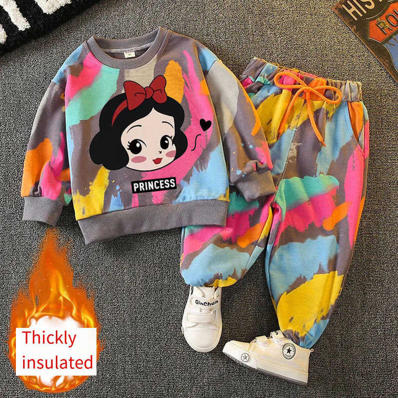 Disney Snow White Girls' & Boys' Fleeced Winter Coat Ensemble - Warm Kids Two-Piece Suit for Fall H251119