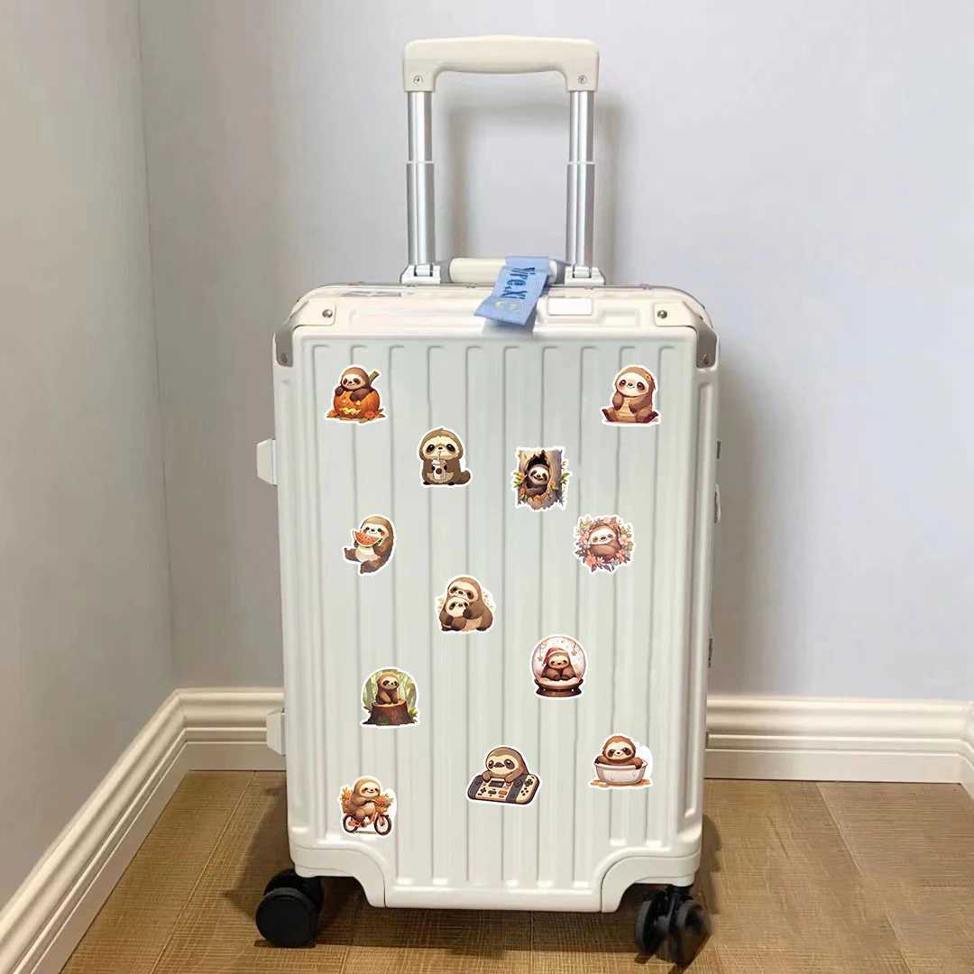 50PCS Cute Sloth Sticker Notebook Graffiti Waterproof Luggage Scrapbooking Suitcase Skateboards PVC Bicycle Cafe Stickers C250918