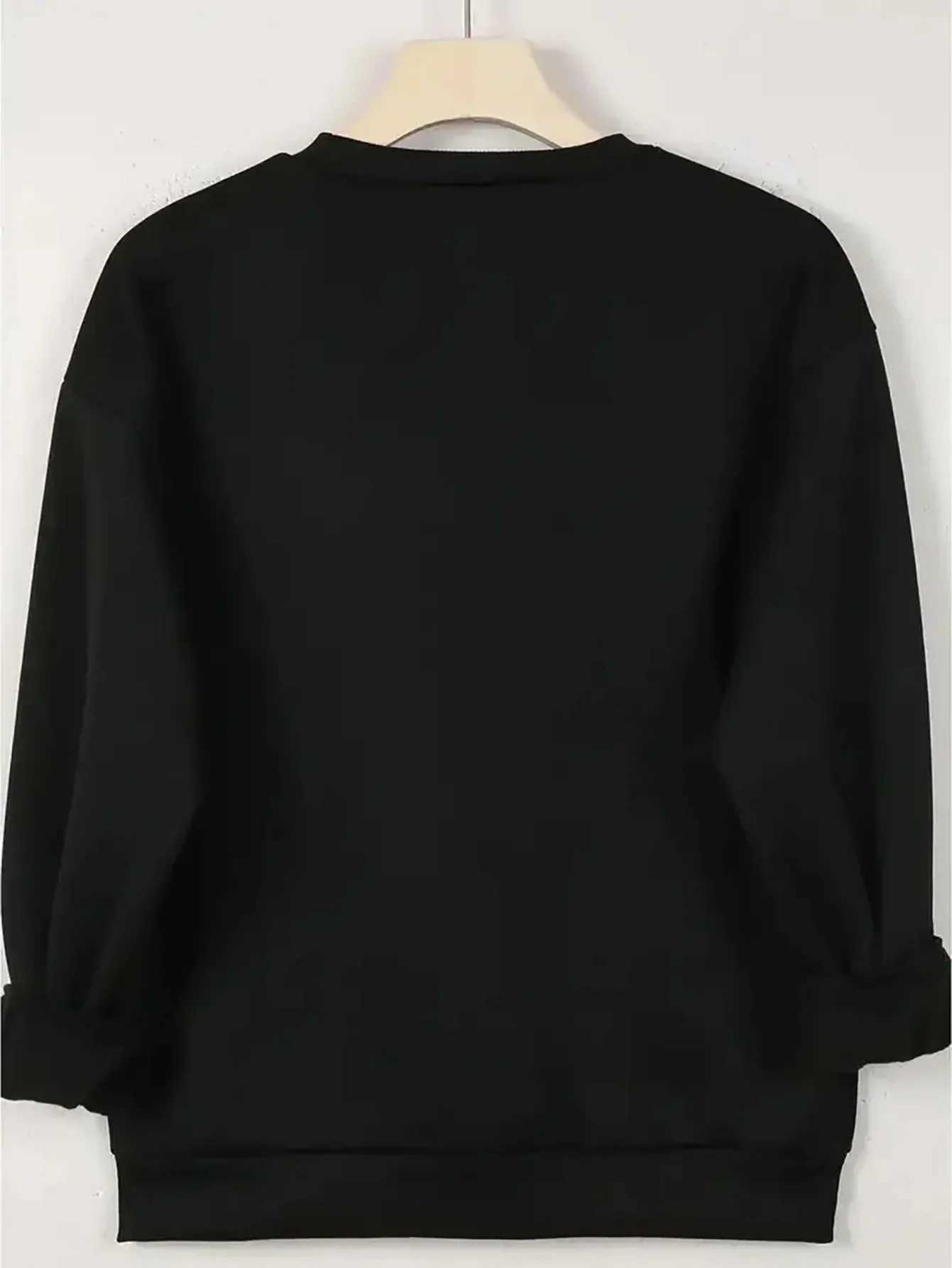 Tend Black Womens Cotton Hoodies Casual Autumn Winter Fleece Loose Sweatshirt Oversize Pullover ONeck Tops Hoody Couple UnisexZ250918