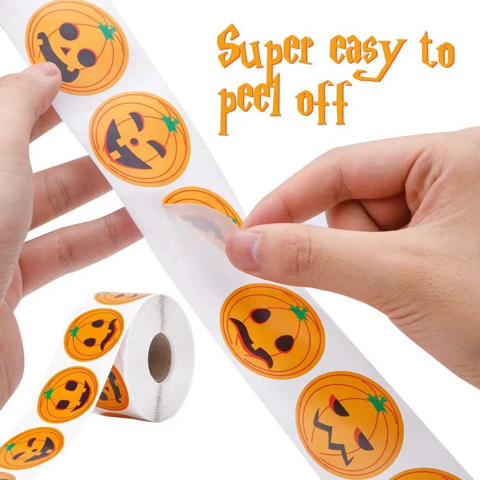 500PCSRoll Halloween cartoon gift label stickers selfadhesive stickers sealing stickers holiday decoration label stickers C250918