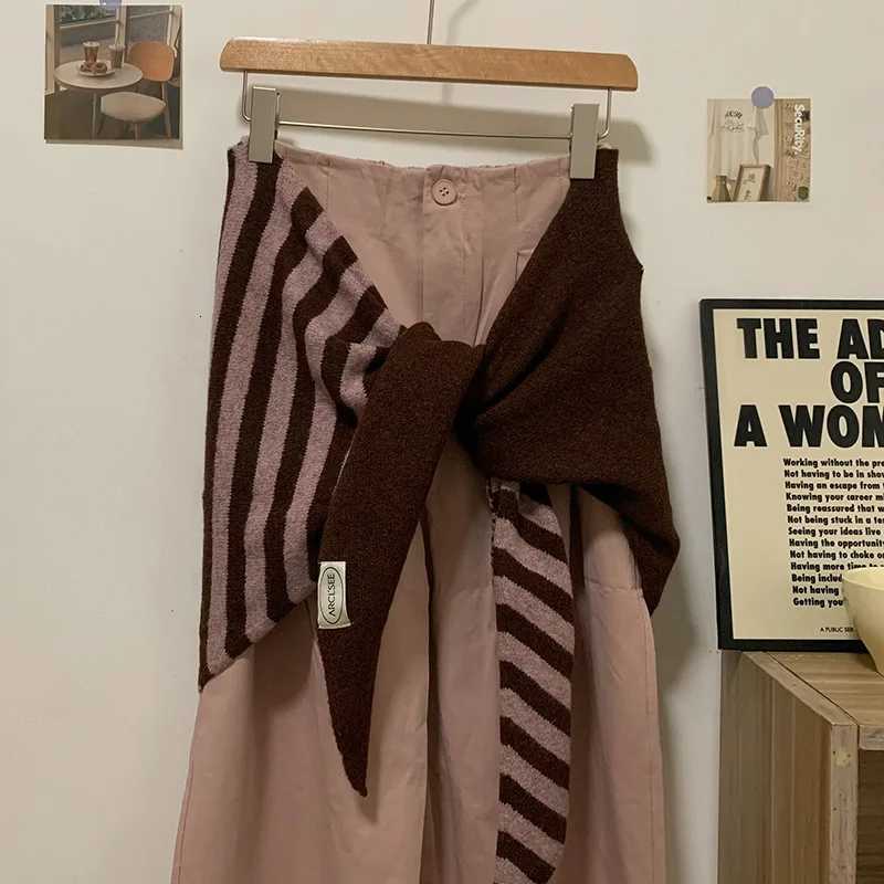 2025 Autumn and Winter New Imitation Cashmere Striped Triangle Knitted Scarf Towel To Keep Warm and Add Knitted Neck Shl Y250918