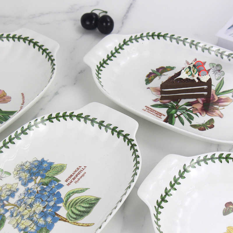 Ceramic double-eared fish plate - Portman Merrill Flower Garden Series - Planting pot with creative fruit plates