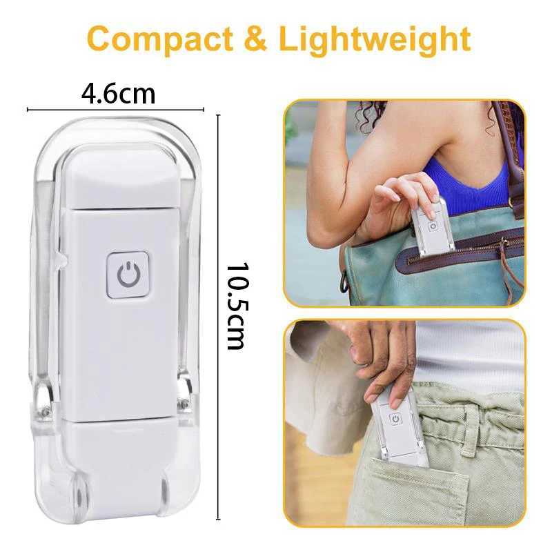Mini Light Reading Clip Light LED Small Night Light USB Charging Adjustable Brightness Eye Protection Portable Smart Book Lamp C2509181