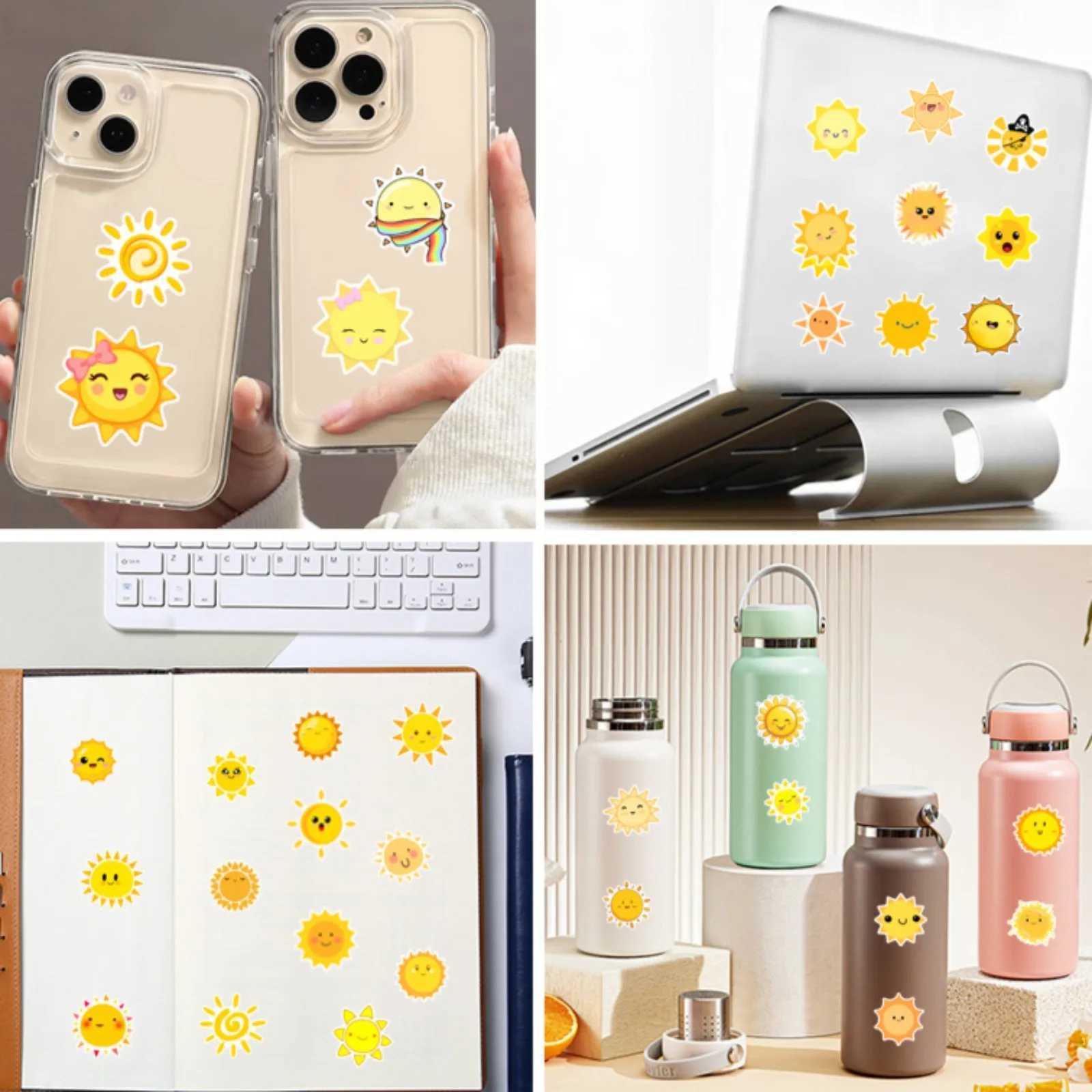 102550pcs cartoon Funny Sun Stickers Graffiti for DIY Waterproof Toy Suitcase Water Bottle Phone Laptop Decor C250918
