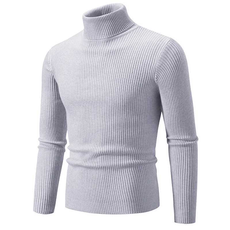 Autumn Mens Casual Sweater Basic Solid Elastic Turtleneck Slim Fit Jumpers Spring Knitted Comfortable Sweaters Pullovers WomenZ250918