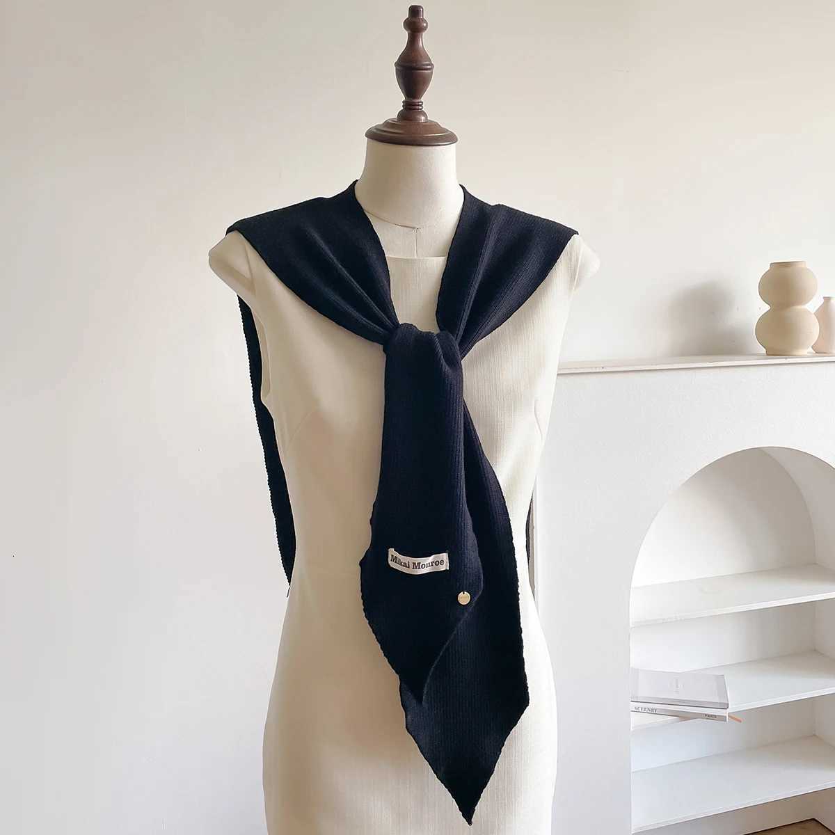 2025 Korean Knitted Shl Summer Air Conditioning Fake Collar Neck Guard Knit Thin Knotted Ce Shoder Scarf For Wen Y250918