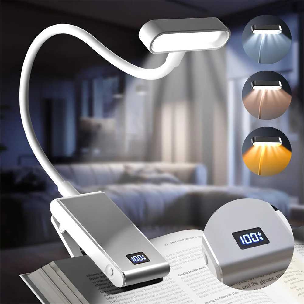 Aluminum Rechargeable Reading Light 3 colors 3 brightness Clip On Mini Book Light Small Read Night Lamp Study Reading Book Lamp C250918