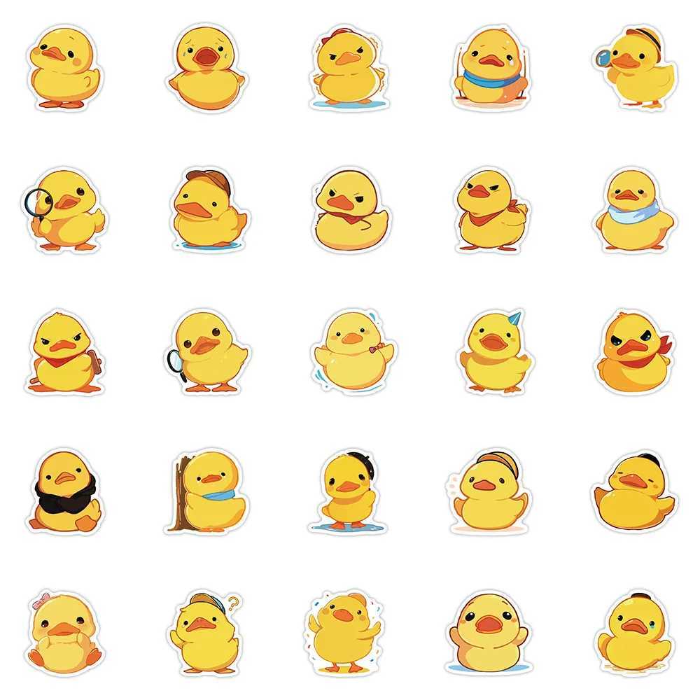 50PCS Cute Yellow Duck Sticker Children Award Decals Stationery Phone Laptop Water Bottle Luggage Desk Door Waterproof Stickers C250918