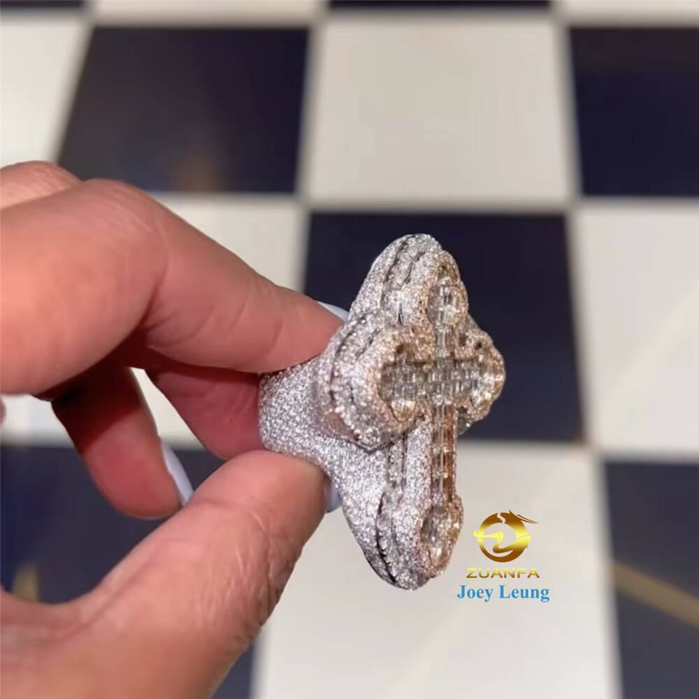 New Style Iced Out Jewelry Hip Hop Custom Ring VVS Moissanite Ring Gra Certified Diamond Ring