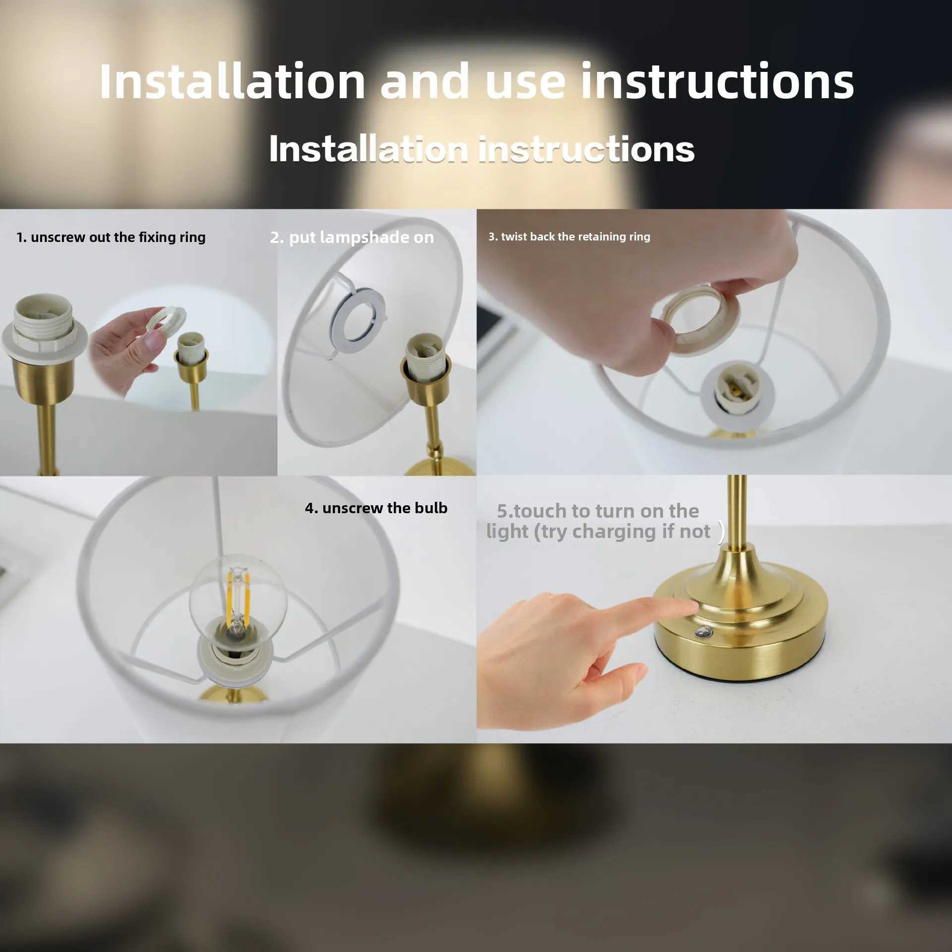 LED Gold Table Lamp Modern Night Light with Fabric Shade Bedroom Bedside Lighting for Reading Living Room Office Desk Light C250918