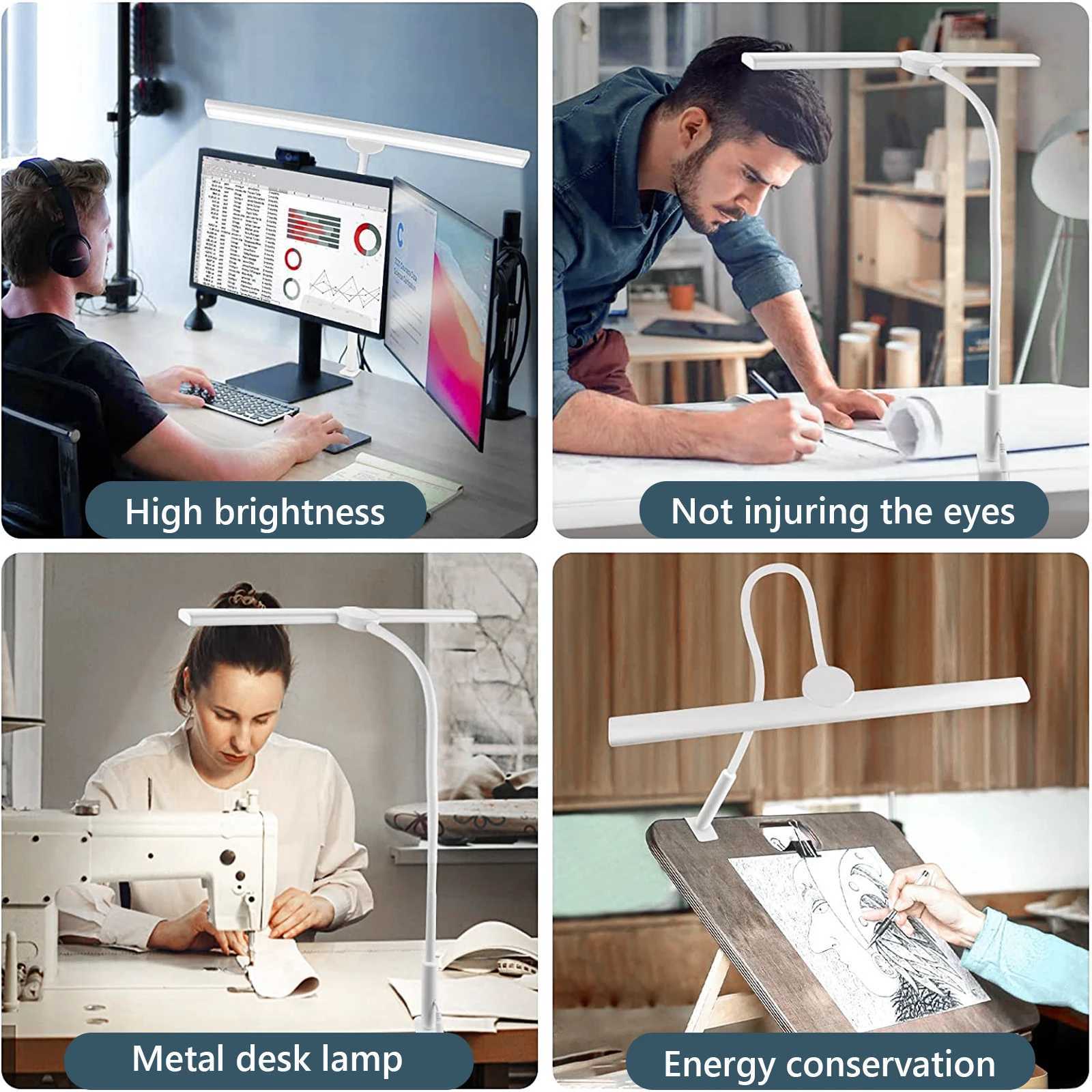 LED Desk Lamp for Office Home EyeCaring Architect Task Lamp 30 Lighting Modes Adjustable Flexible Gooseneck Clamp Light C250918