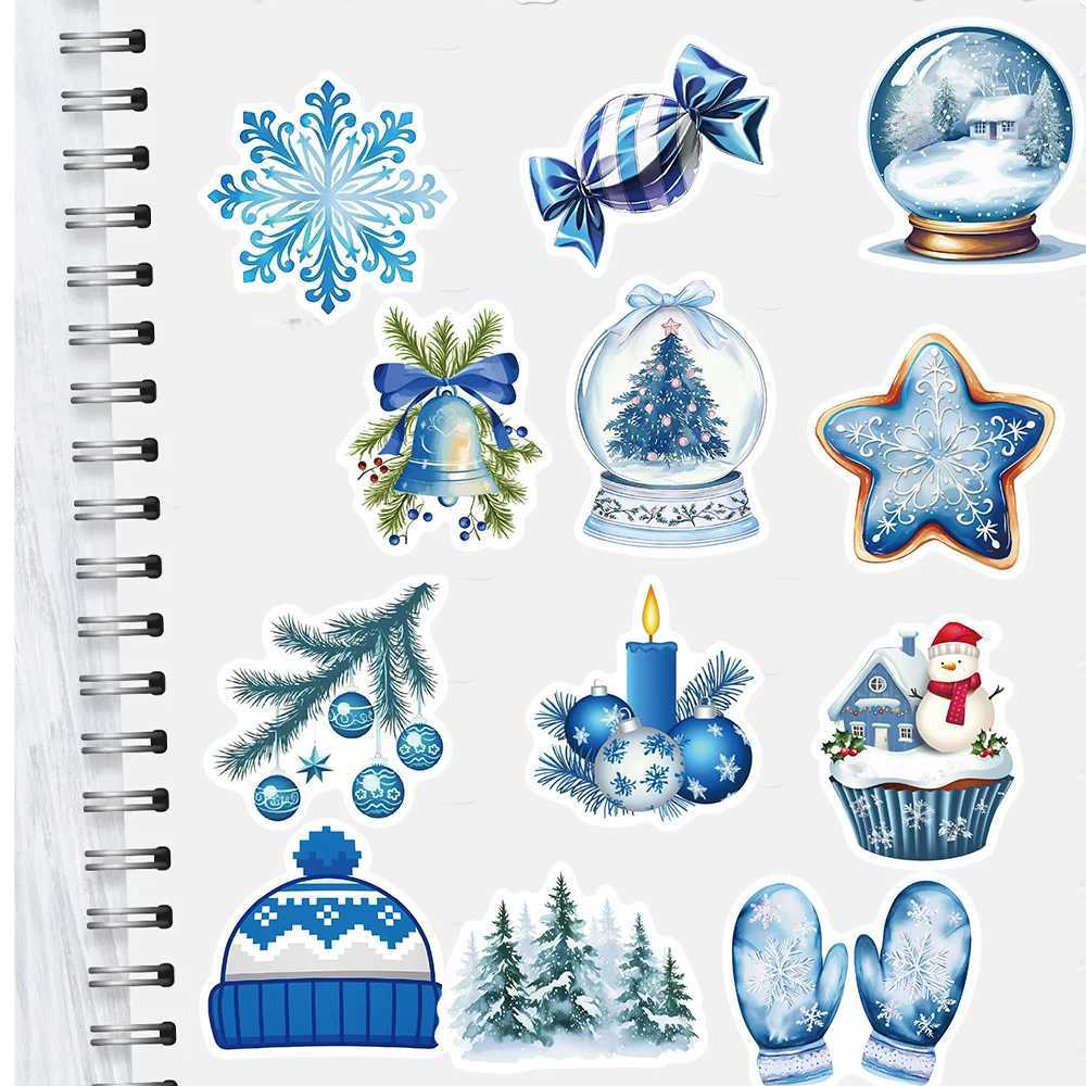 50PCS Blue Winter Stickers Scrapbooking Laptop Graffiti Room Community Art Picture Diary Y2k Fashion Phone Fun Christmas Sticker C250918