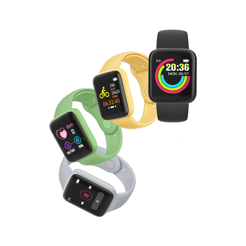 Y68 Heart Rate Blood Pressure D20 Smart Watch Macaron Health Reminder Step Counter Bracelet