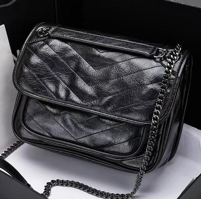 Women Patent Leather Crossbody Bag Adjustable Chain Shoulder Bag Fashion Hobo Purse Tote bag