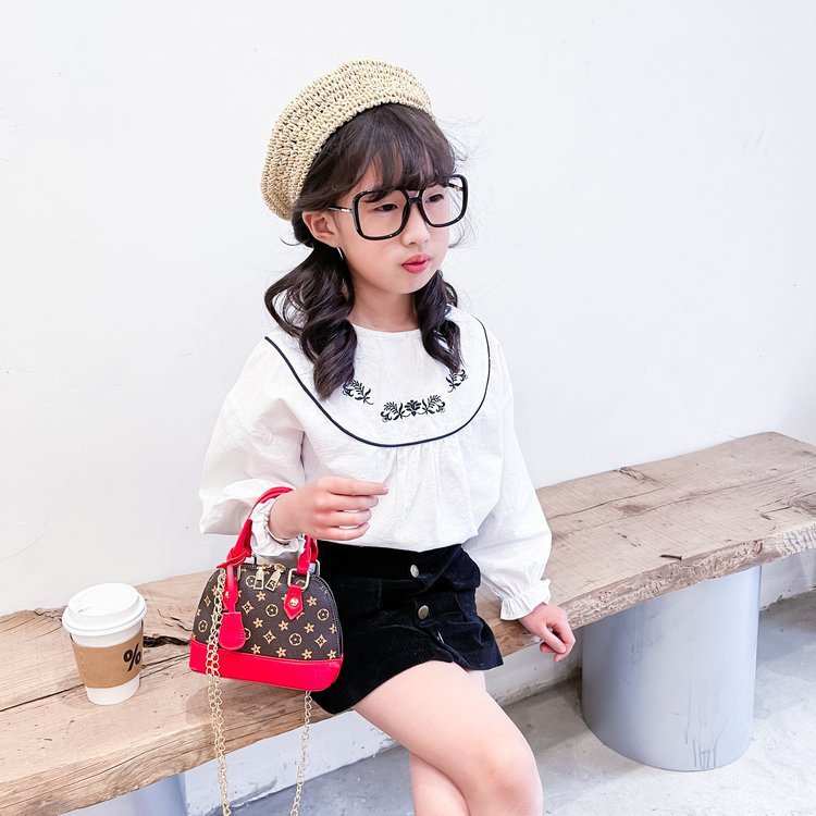 free shipping Fashionable trendy girl's children's handbag little girl's shell bag stylish chain diagonal cross bag