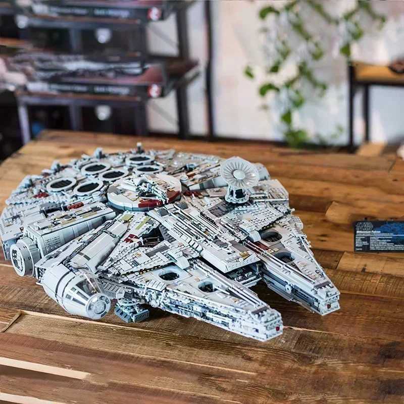 With Stand Millennium Ship Falcon Building Blocks Kits Compatible With 05132 Star Bricks Christmas Birthday Gifts 75192Z250918