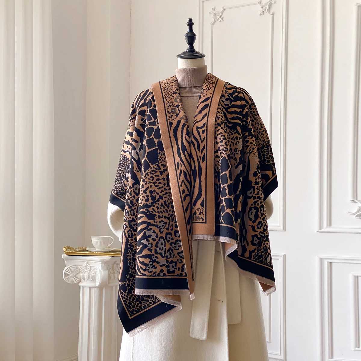 Leopard Print Wens Scarf Warm Scarf Shl Simple Imitation Cashmere Scarf Thick Shl Jacquard Fashion Autumn and Winter Y250918