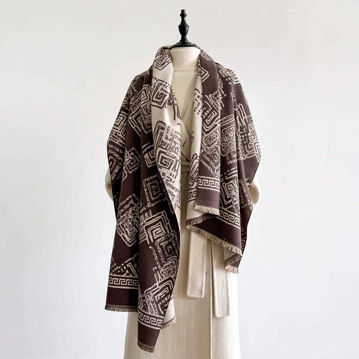 Winter Warm Wens Fashion Scraves Poncho Imitation Cashmere Thick Shl Wr Fem Blanket Bufanda Echarpe Scraf Y250918