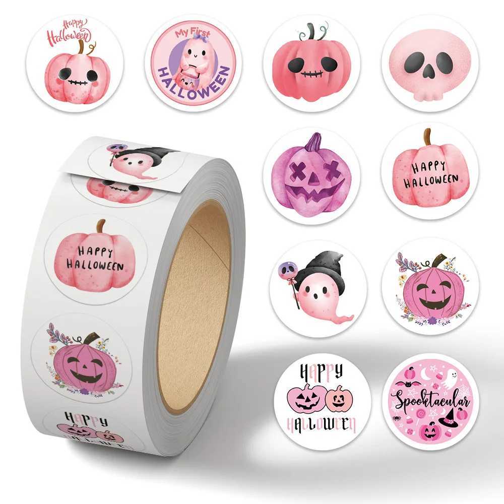 500PCS Cartoon Pink Halloween Roll Stickers Mini Cute Water Cup Notebook Stationary Decoration Stickers C250918