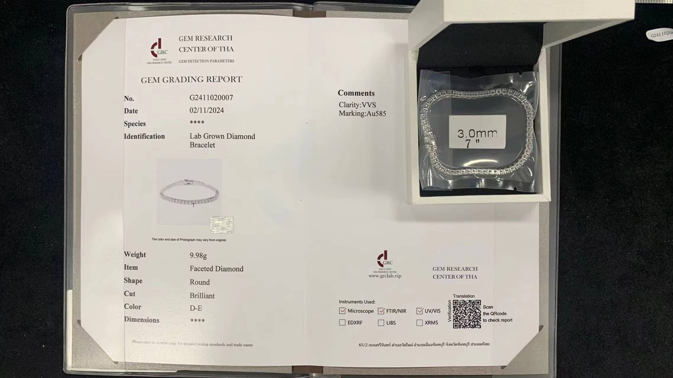 Custom Lab Grown Diamond Tennis Bracelet IGI Certified 10K 14K Gold 2MM 3MM 4MM 5MM 65MM CVD DEF Vvs Diamond Tennis Chain