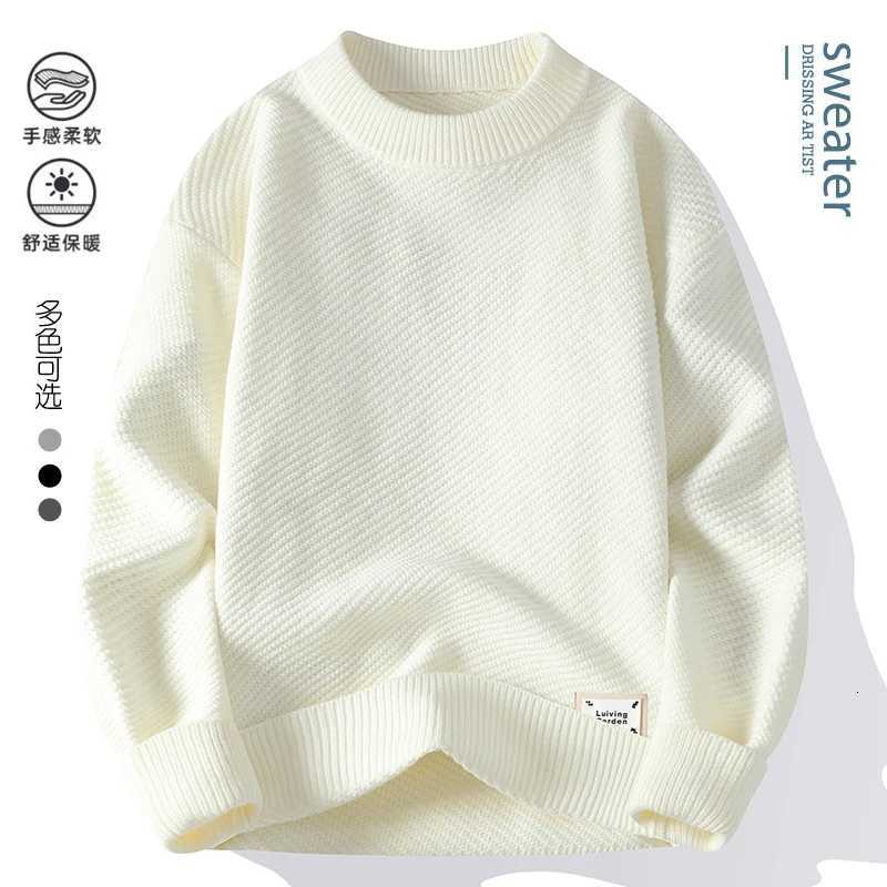 Mens Fashion Solid color pattern Sweaters 2024 AutumnWinter Loose Knittwear Men sweater youth Thick Warm wool pullovers M4XLZ250918