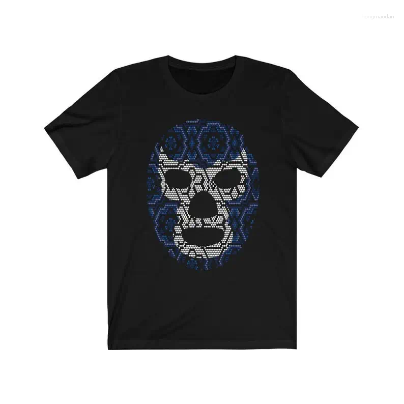 Men's T Shirts 2025 Summer -selling Authentic Huichol Art Lucha Libre Wrestler Mask Mexican T-shirt - Unique Themed Gift