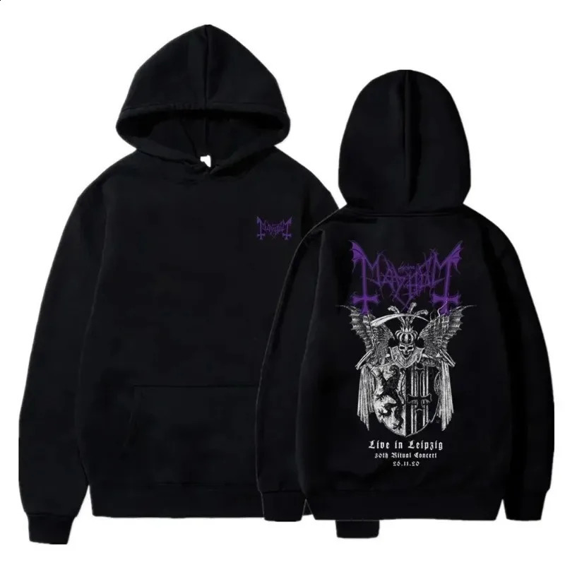 Men Clothing Pullover Hoodies Mayhem Black Metal Graphic Fabric Street Fashion Hoodie Casual Street Roller Skating Cyberpunk 250918