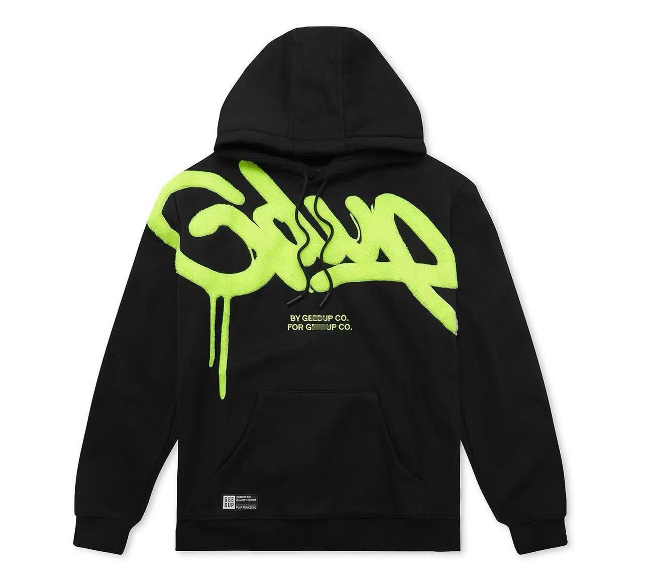Men's Hoodies GEEDUP Clothes Fashion Vintage Letter Gothic Hip Hop Graphic Oversized Sweatshirts Casual Jacket