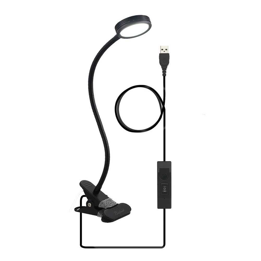3 Color Led Reading Light 2 Brightness Levels Adjustable Clamp Lamp Book Light For Table Desk Kids Bedroom 15 Inch Gooseneck C250918