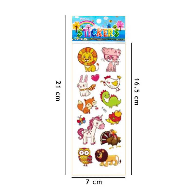 10 Sheets Kids Stickers Cartoon Animal Puffy Sticker Birthday Christmas New Year Gift for Girl Boy Cartoon Scrapbooking Stickers C250918