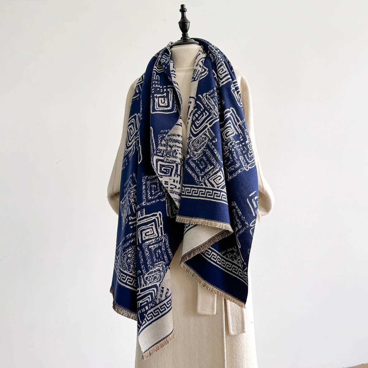 Winter Warm Wens Fashion Scraves Poncho Imitation Cashmere Thick Shl Wr Fem Blanket Bufanda Echarpe Scraf Y250918