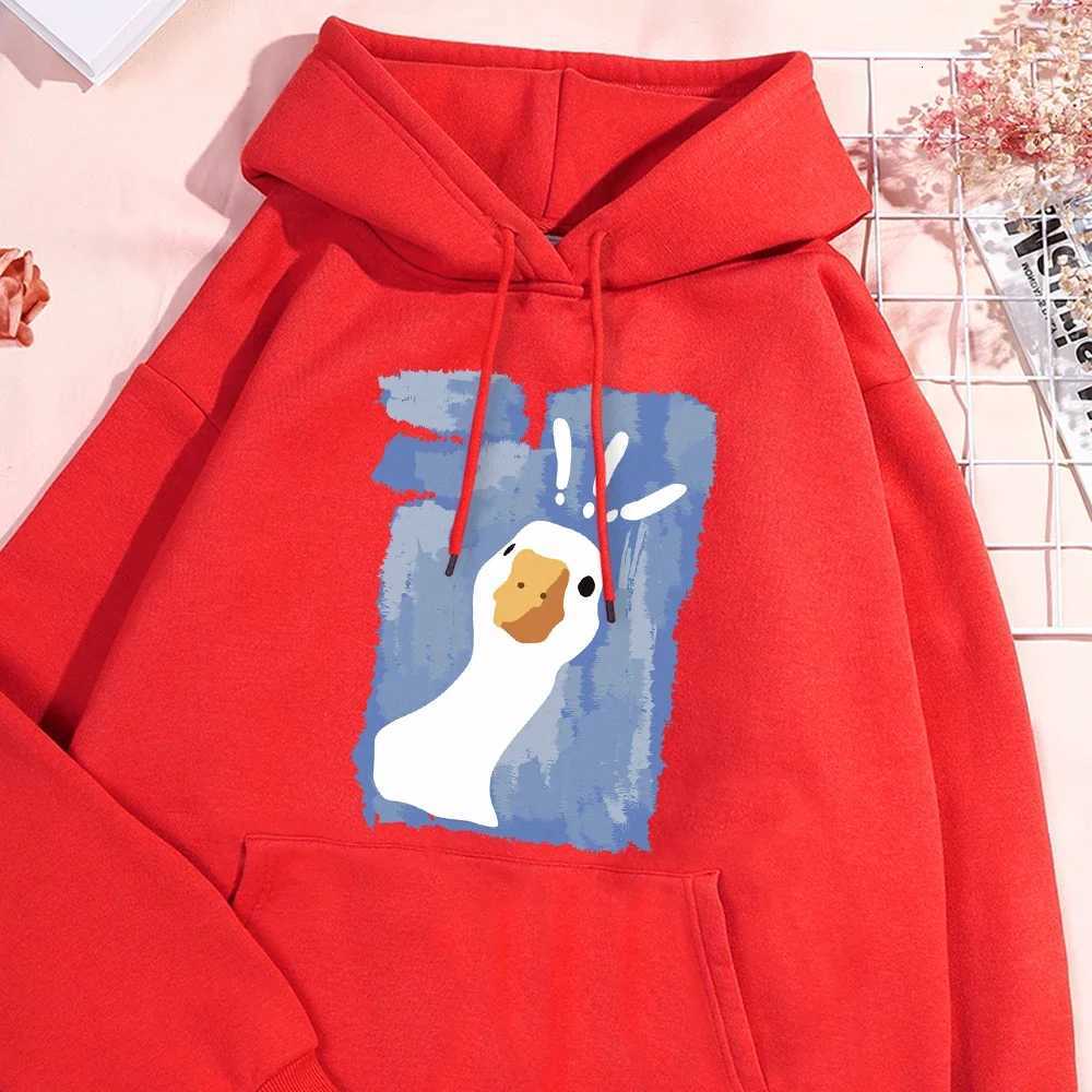 Graffiti Confused Duck Print Womens Hoodie Fashion Hoodie Casual Hoodie Korean Womens Clothing Graphic Retro FashionZ250918