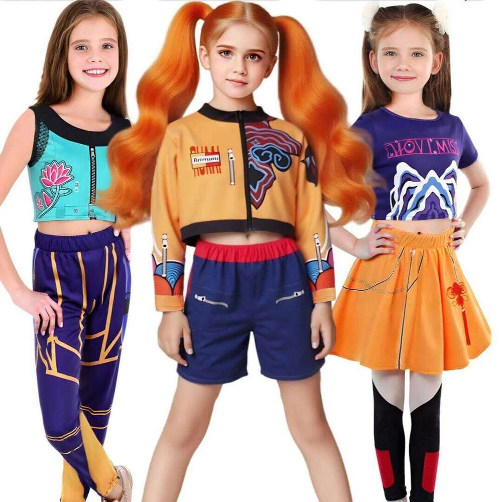 Girls Halloween Stage Costume Kpop D emon Hunter Zoey Rumi Set for Children