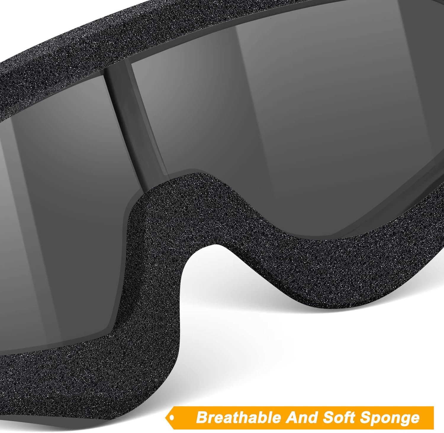 2 Pairs Motorcycle Goggles Fit Helmet ATV Ski Goggles AntiUV Dustproof Windproof Dirt Bike Goggles for Youth Men Women W250918