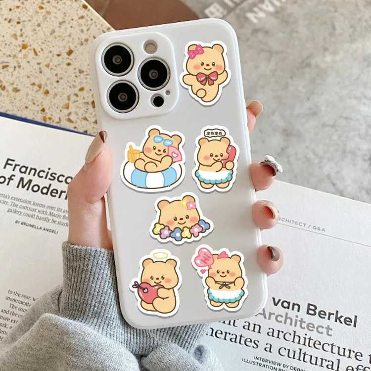 100Pcs Butter bear Cute Pattern Stickers Waterproof Vinyl Decals Computer Phone Case Bottle Decoration for Kids DIY Gifts C250918