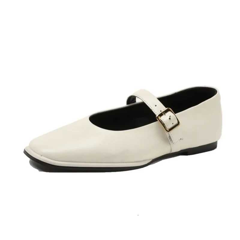 AIYUQI Mary Jane Shoes Female Genuine Leather 2025 New Snap Ballet Shoes Women Square Toe Flat Cowhide Ladies Shoes W250918