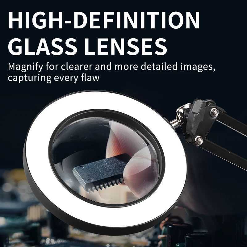 Foldable Portable Magnifying Glass Lamp Eye Protection Reading Learning Table Lamp Repair Makeup Beauty Nail Art Work Lamp C250918