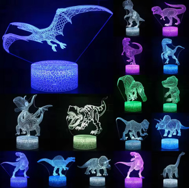 3D LED Night Light Lamp Dinosaur Series 16Color 3D Night light Remote Control Table Lamps Toys Gift For kid Home Decoration D23