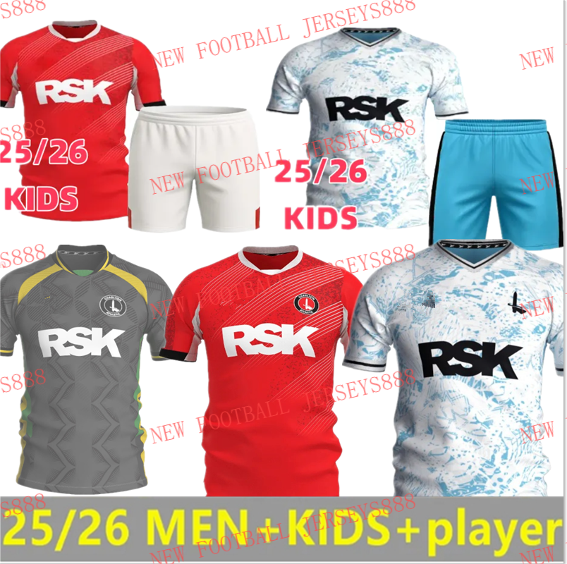 25 26 Charlton Athletic FC Soccer Jerseys 2025 2026 Football Shirts Men Uniforms Kids Kits S-4XL