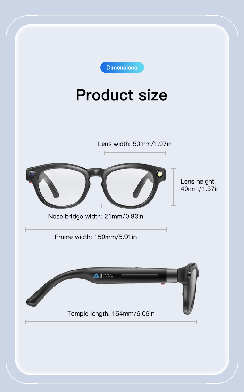 AI Smart Sunglasses with 4K HD 8MP Camera AI Assistant Translation Bluetooth Glasses for Women Men Q8