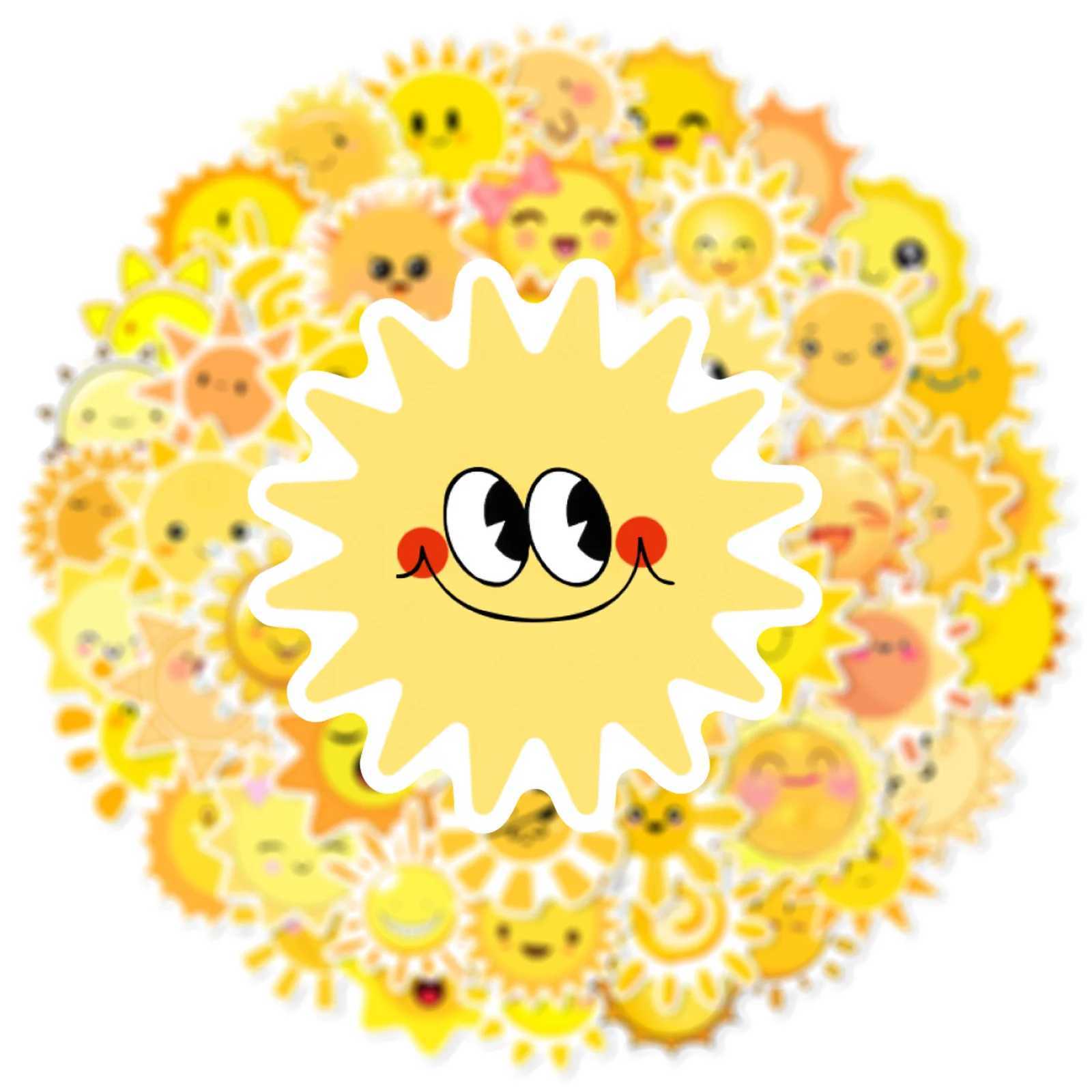 102550pcs cartoon Funny Sun Stickers Graffiti for DIY Waterproof Toy Suitcase Water Bottle Phone Laptop Decor C250918