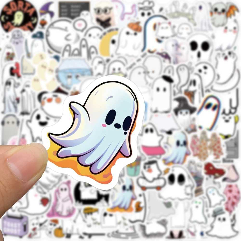 100pcs Funny Cartoon Ghost Stickers For Luggage Guitar Phone Diary Waterproof Graffiti Kids Toy DIY Cute Spooky Laptop Decals C250918