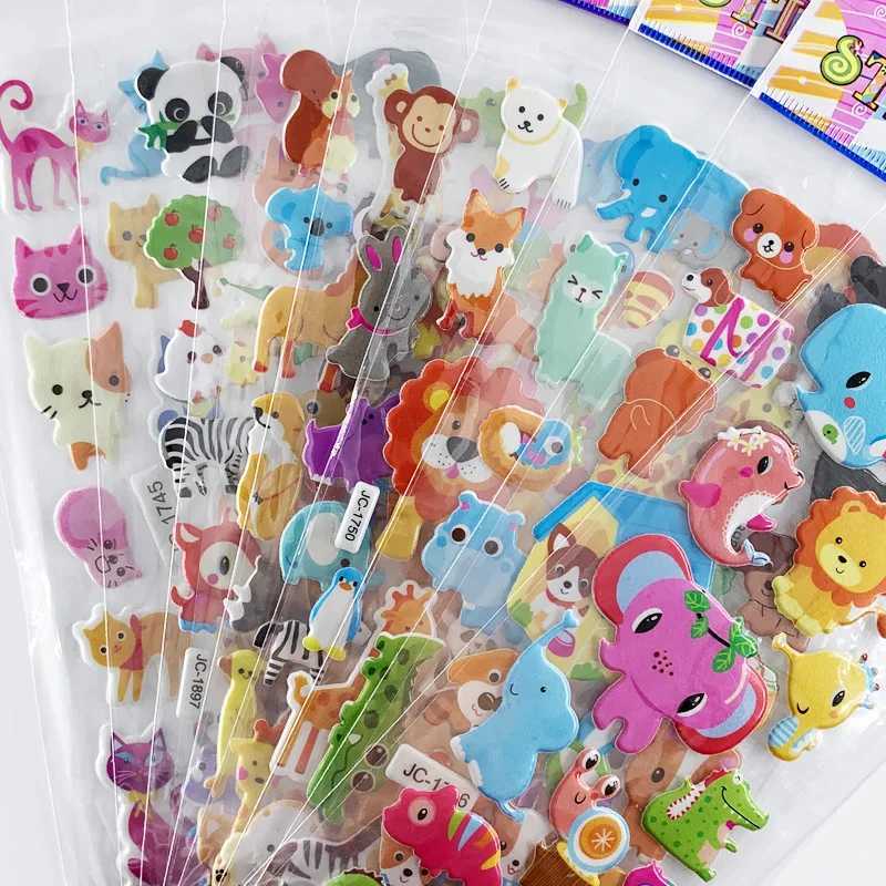 8 SheetsSet Waterproof Cartoon Zoo Animals Stickers Kids Notebook Decoration Scrapbook Sticker Toy For Children Boys Girls C250918