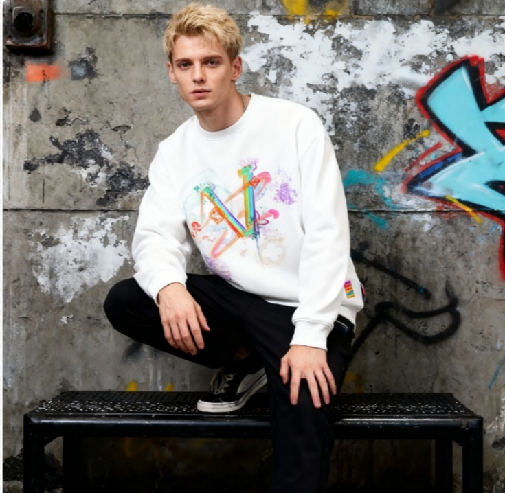 Men's Crewneck Hoodies printed Y2K Hip-Hop Retro Trendy Brand Streetwear Design Fashion Casual Couple-Fit & Oversized Version