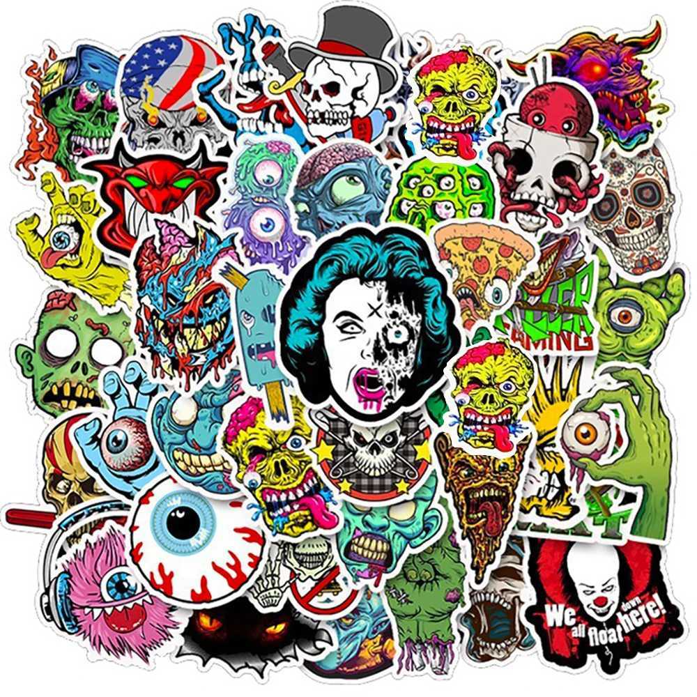 103050PCS Horror Series Skull Zombie Cool Stickers Laptop Guitar Luggage Waterproof Graffiti Sticker Decal Kid Classic Toys C250918